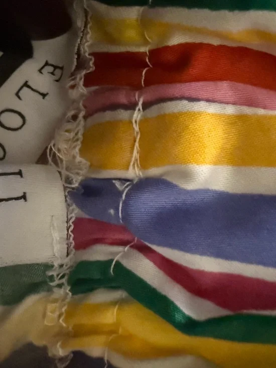 Eloquii Striped Off-Shoulder Mini Dress in Pink, Yellow, Blue & Green - Picture 5 of 8